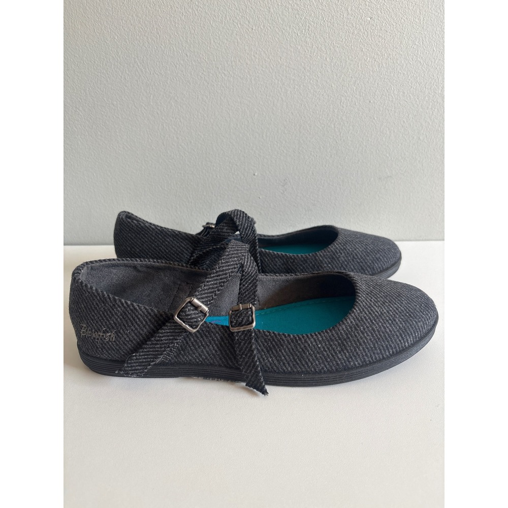 Blowfish Malibu Glitzy Gray Mary Jane Flats Size 8.5